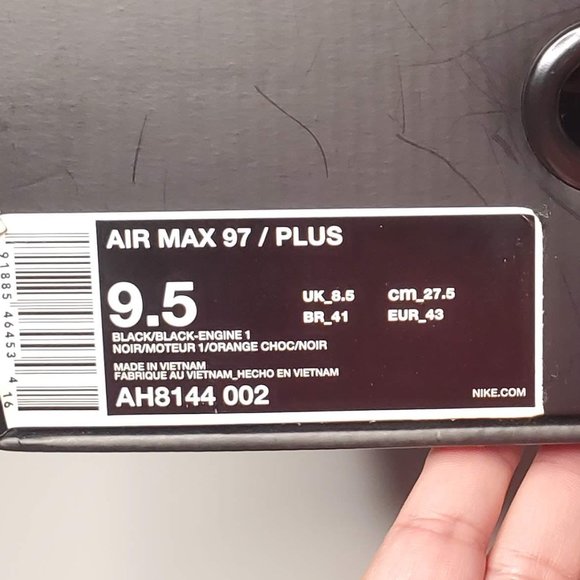 Nike Air Max 97 Plus Black Shock Orange (Men's 9.5us) - Picture 2 of 10